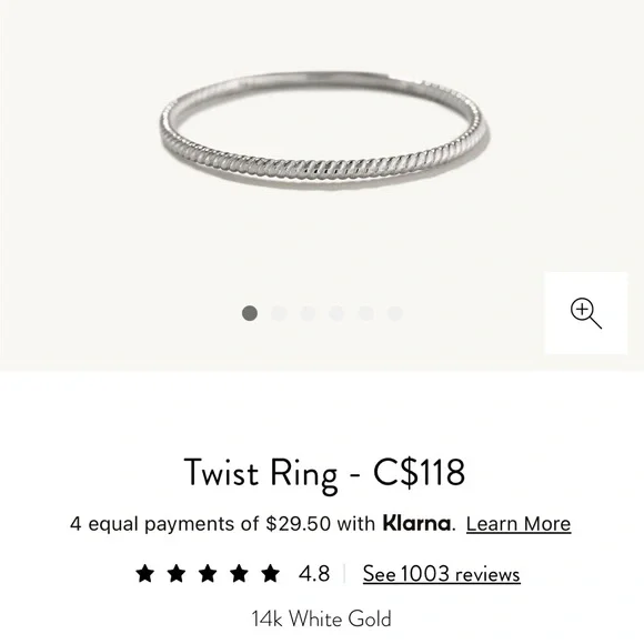 Mejuri 14 White Gold Stacker Rings - Bundle - Picture 6 of 6